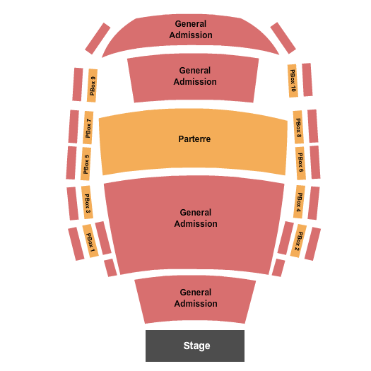 University of Denver - Newman Center - Gates Concert Hall GA & RSV Parterre Seating Chart